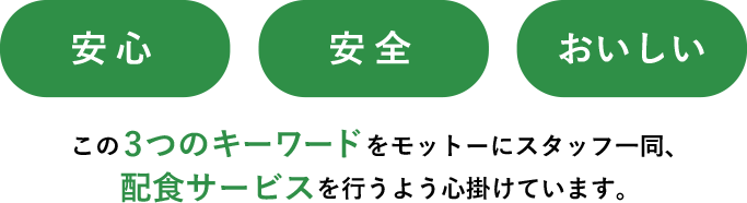 安心、安全、おいしい